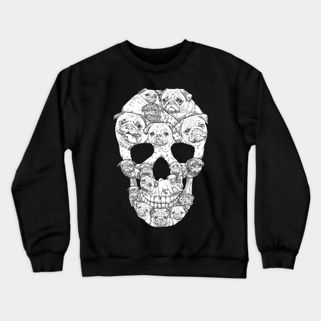 Pug Skull Crewneck Sweatshirt by Dinny